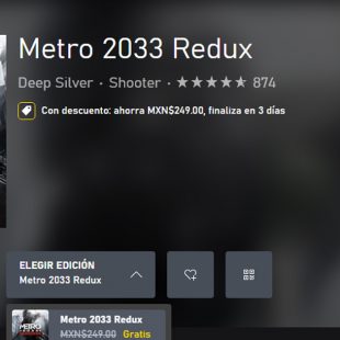 ¡Metro 2033 Redux está GRATIS en Xbox Store!